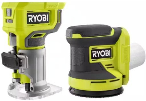 RYOBI ONE+ 18V Cordless 2-Tool Combo Kit with Compact Fixed Base Router and 5 in. Random Orbit Sander Deal