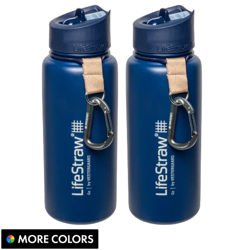 LifeStraw Go 24oz Stainless Steel Insulated Water Filter Bottle 2-Pack Deal