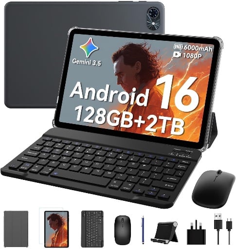 10 Inch Android 16 Tablet with Keyboard