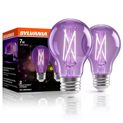 Sylvania A19 7W Black Light LED Bulb 2-Pack (E26 Medium Base)