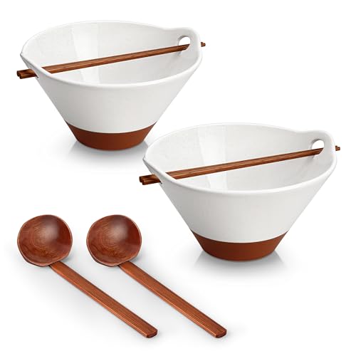 MALACASA Ceramic Ramen Bowl Sets 2-Pack 42-oz