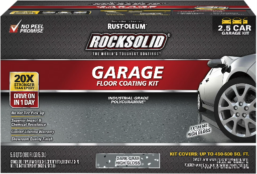 Rust-Oleum RockSolid Garage Floor Coating Kit 2.5 Car Garage Dark Gray