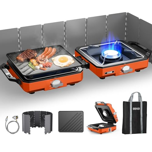 2 Burner Camping Stove with Windshield