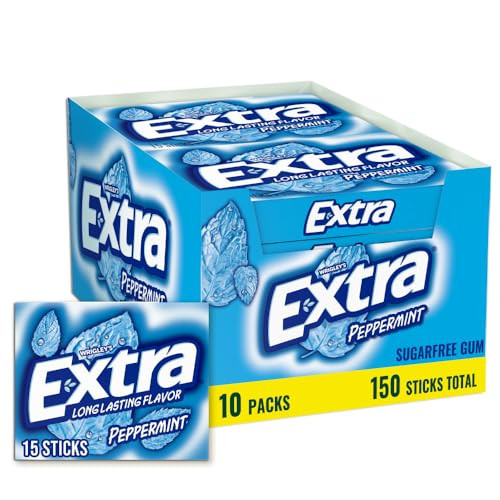 10-Pack 15-Count Extra Chewing Gum (Peppermint)
