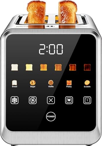 2 Slice Toaster with Touch Screen, 1.5" Extra Wide Slots
