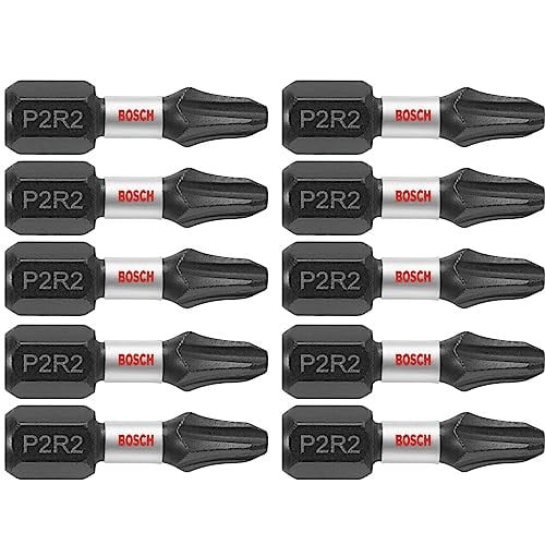 BOSCH ITP2R21B 10-Pack 1 In. Phillips/Square #2 Impact Tough Screwdriving Insert Bits Deal