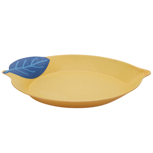 Mainstays by Becky G. & Alejandra: Bamboo Melamine Figural Lemon Serve Platter (Blue Leaf)