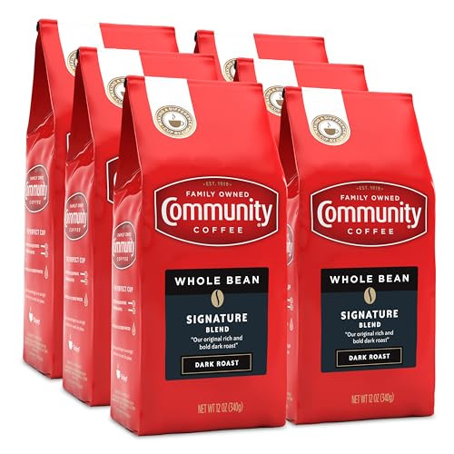 Community Coffee Signature Blend Whole Bean Coffee Dark Roast 12-Pack