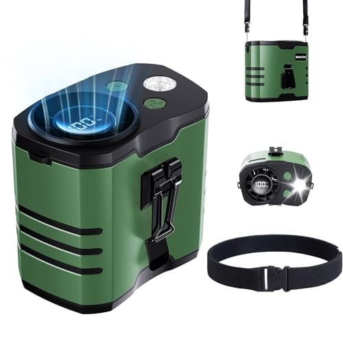 Auxemu 10000mAh Rechargeable Belt Clip Waist Fan w/ LED Light Deal