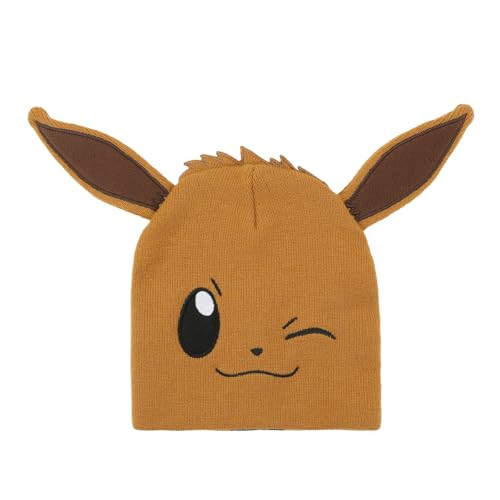 Bioworld Pokémon Eevee Big Face Brown Cuffless Beanie