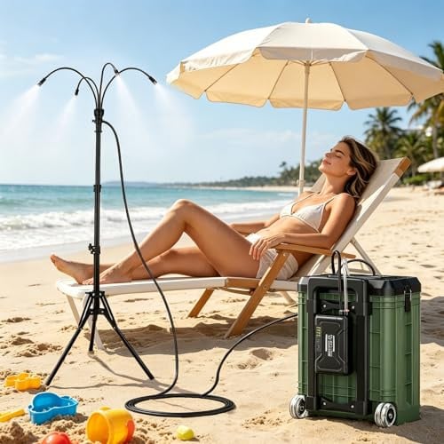 Standing Portable Misting Cooling System with Adjustable Height Deal