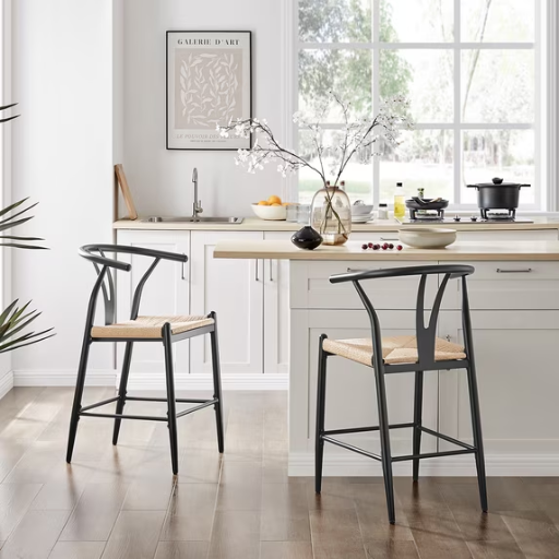 Better Homes & Gardens Springwood Wishbone Metal Counter Bar Stool 2-Pack (Black) Deal