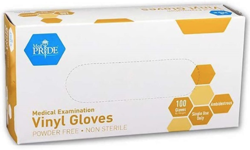 MED PRIDE Medical Vinyl Examination Gloves (Large, 100-Count)