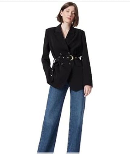 DEE Ocleppo Women Everly Double Breasted Belted Wide Blazer Standard - Sugar Almond