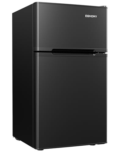 EUHOMY Mini Fridge with Freezer 3.2 Cu.Ft