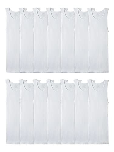 (Prime Deal) Fruit of the Loom Men's Moisture Wicking Tank A-Shirt 14-Pack Deal