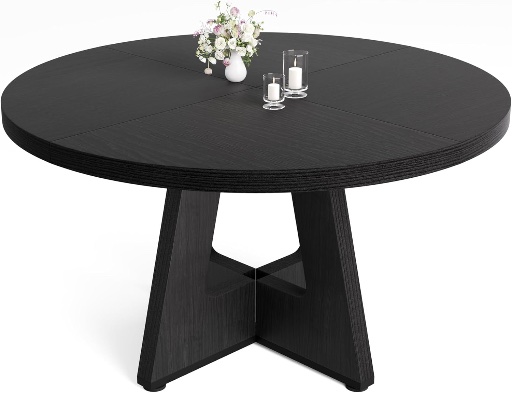 Round Dining Table 47" with Wooden Pedestal Base