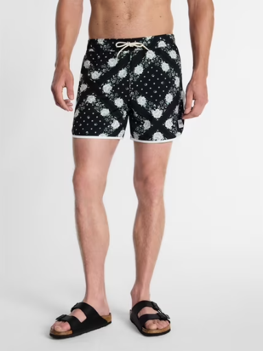 Kacey Lee Men's Swim Shorts, 5" Inseam, Moonless Night