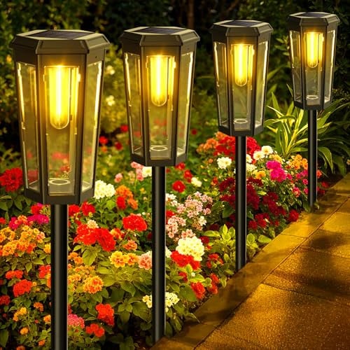 KINKAI Solar LED Pathway Lights 6-Pack
