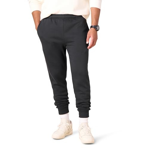 Amazon Essentials Men's Relaxed Joggers Sweatpants Washed Black Medium