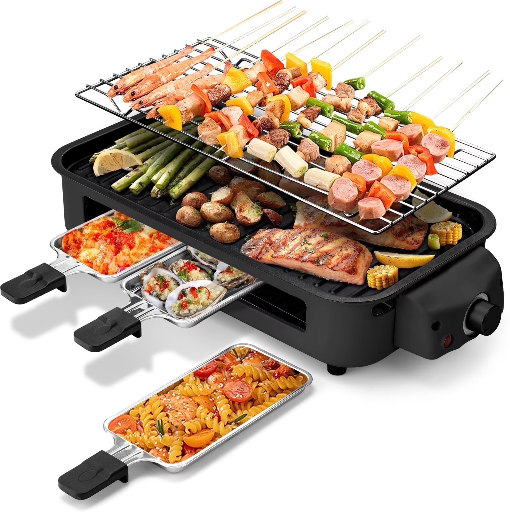SUSLAS Electric Indoor Grill & Griddle, 1500W with 3 Removable Nonstick Plates Deal