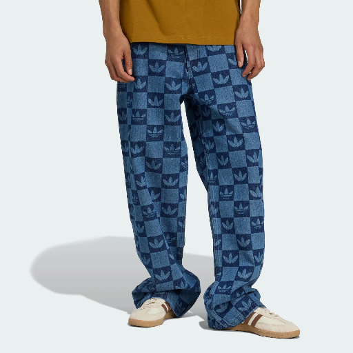 adidas Monogram All Over Print Regular Denim Pants (Indigo Denim)