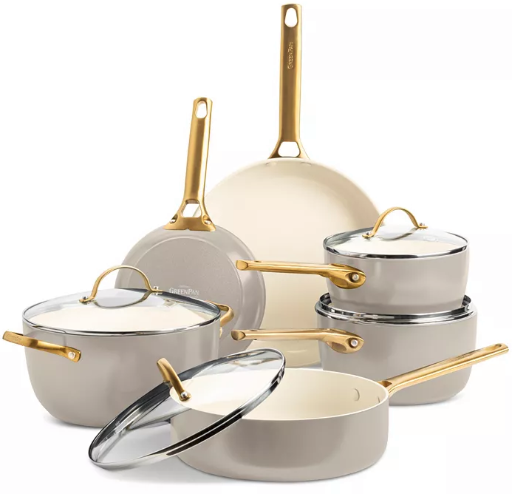GreenPan Padova Healthy Ceramic Nonstick Cookware Set, 10 Piece - Blush