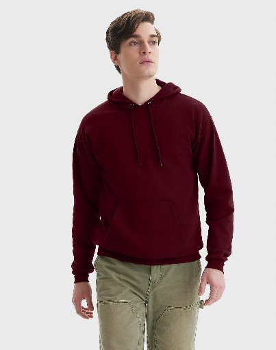 Hanes Men's EcoSmart Fleece Pullover Hoodie Sweatshirt, Maroon