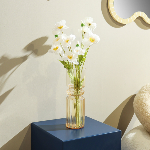 Sterling & Noble Home Iridescent Yellow Fluted 9.7" Glass Vase