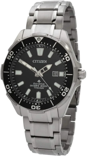 Citizen Promaster Diver Black Dial Titanium Bracelet Watch BN0200-56E