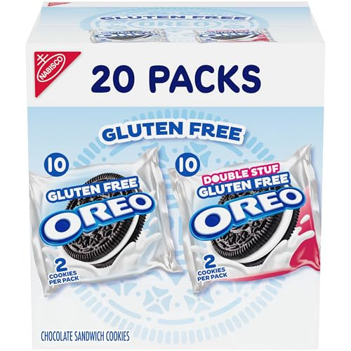 OREO Gluten Free Original & Double Stuf Chocolate Sandwich Cookies Variety Pack, 20 Snack Packs