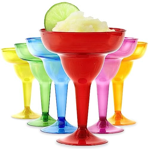 Stock Your Home Multicolor Plastic Margarita Glasses Disposable (Set of 48) Deal