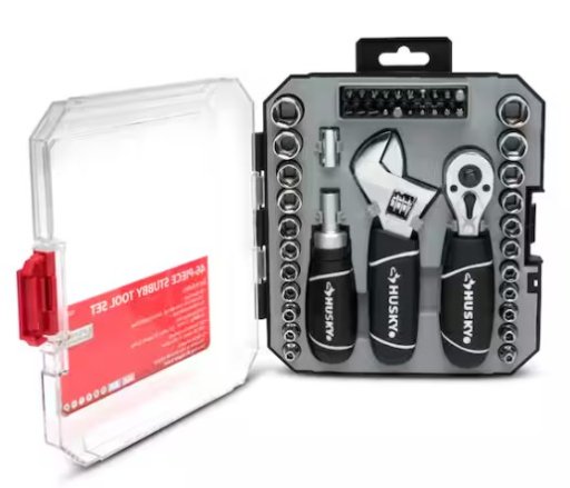 Husky Stubby Ratchet and Socket Set (46-Piece)