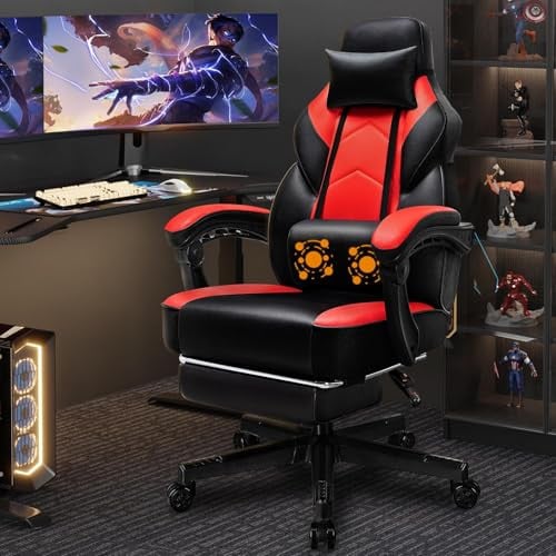 Shintenchi Gaming Chair with Footrest, Massage Lumbar Support, Height Adjustment, and 360° Swivel Seat Deal