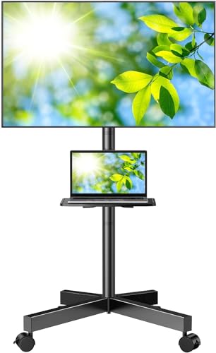 Perlesmith Mobile TV Stand w/ Wheels for 23"-60" TVs
