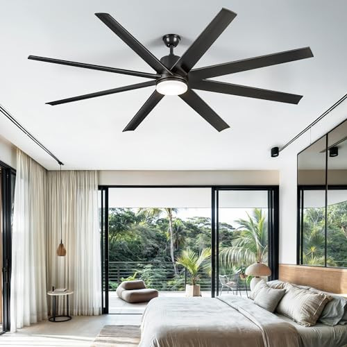 DWVO 72" 8-Blade DC Ceiling Fan w/ App, Remote & Dimmable Light