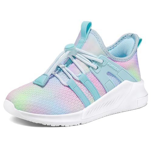 RUNSIDE Girls Lightweight Lace-up Gradient Running Sneakers Deal