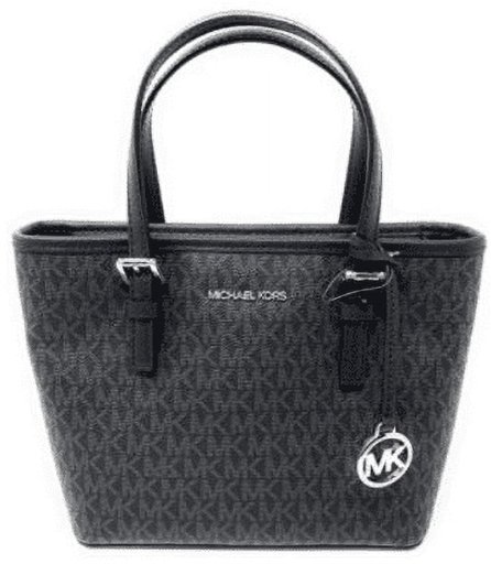 Michael Kors XS Carry All Jet Set Travel Womens Black PVC Tote