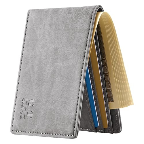 Gostwo Mens RFID Blocking Slim Minimalist Bifold Wallet with ID Window & Business Card Holder Deal