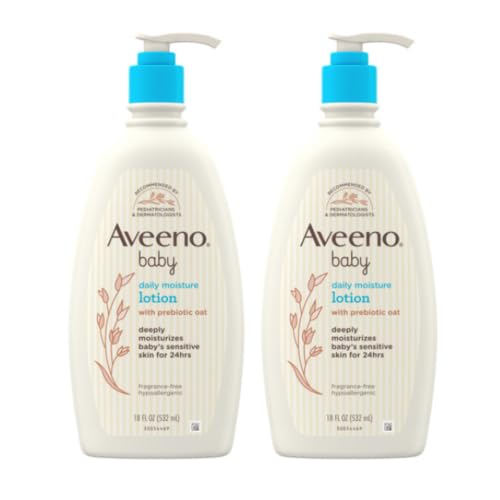 Aveeno Baby Daily Moisture Body Lotion, Fragrance-Free 2-Pack 18-Oz Deal