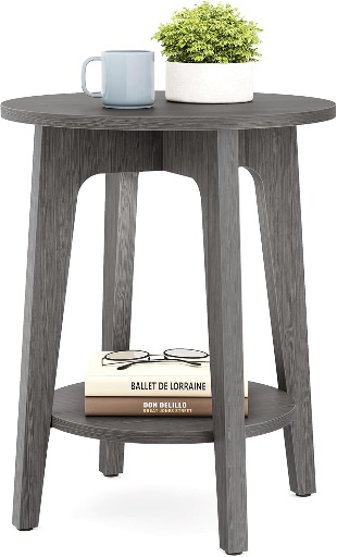 VASAGLE MAEZO Collection 2-Tier Small Round End Table