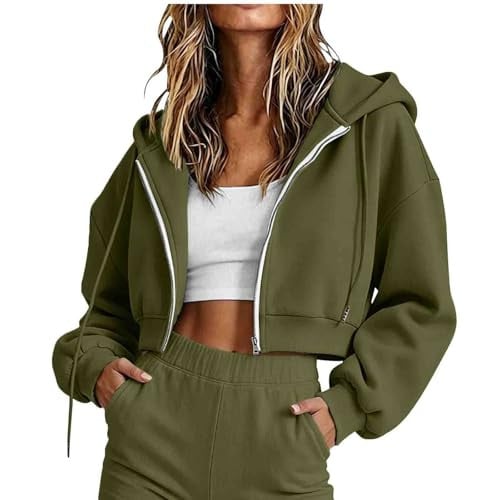 Women's Crop Sweatshirt Jacket Deal