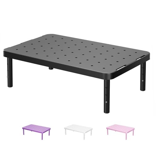 WALI 3 Height Adjustable Laptop/Computer Monitor Stand for Desk (PTT001-B, Black)