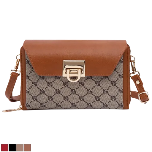 Malibu Skye Olivia Print Wallet Crossbody With Flip Lock
