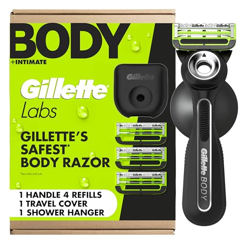 Gillette Labs Body + Intimate Razor For Men, Handle + 4 Blade Refills Deal
