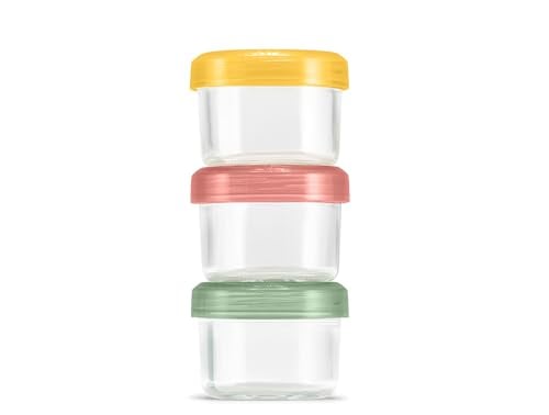 Ello Color Lock Glass Condiment Containers w/ Lids 3-Pack 4-Oz Deal