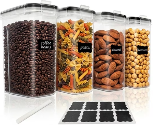 NULAS Airtight Food Storage Containers with Lids, 4pcs 135.2 fl oz