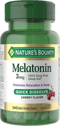 Nature's Bounty Melatonin 3mg Sleep Aid 240-Count (Cherry Flavor) Deal
