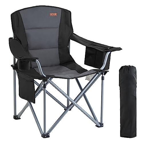 VEVOR Oversized Camping Folding Chair, Black