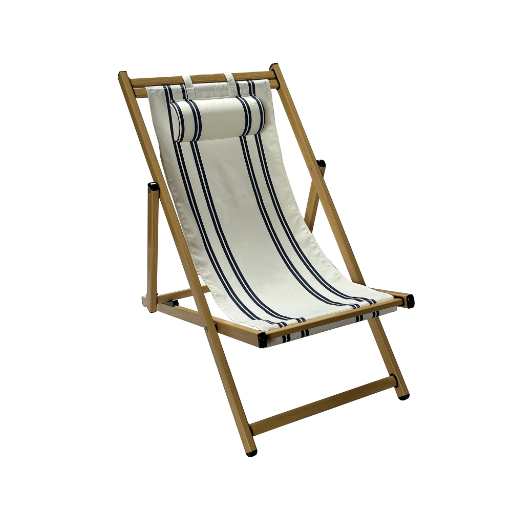 Mainstays Resort Sling Fabric Chair (Beige & Blue Stripe)